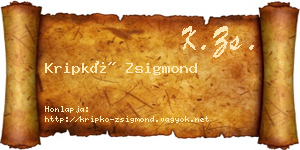 Kripkó Zsigmond névjegykártya